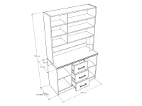Csilla tálaló 120 BL méretrajz